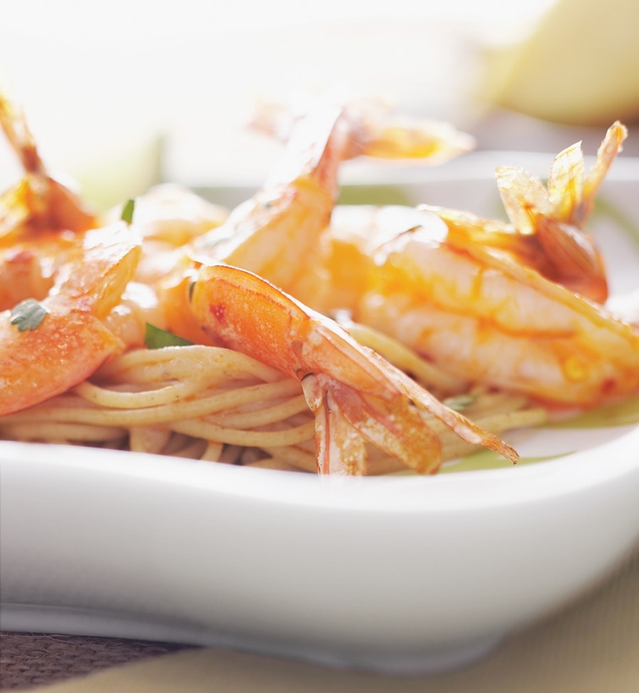 Photo for Chili-Lime Shrimp recipe served over pasta